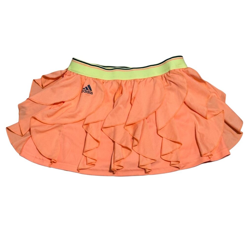 Adidas Orange and Yellow Climacool Ruffle Tennis Skort